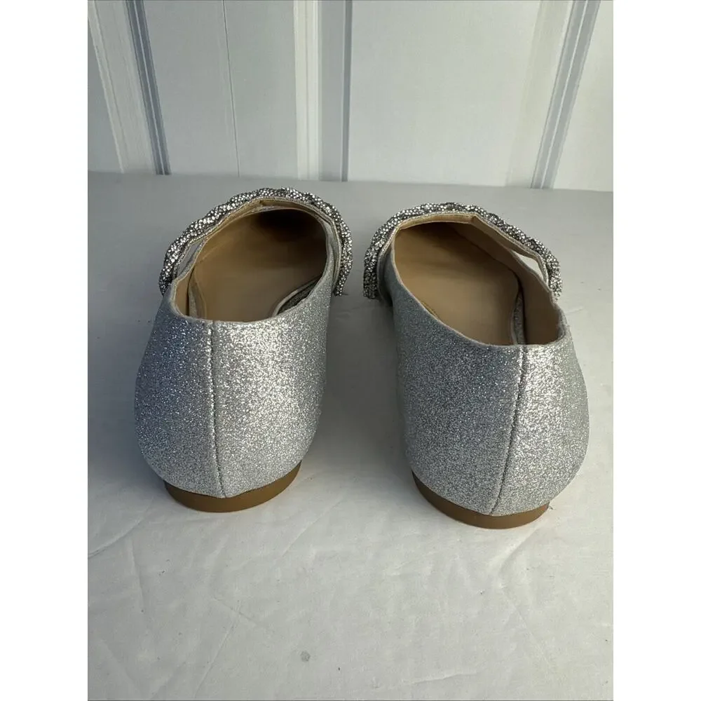 Jewel Badgley Mischka Women's Vana Pointed Toe Evening Flat Shoes Size 5 1/2 New - Picture 10 of 10